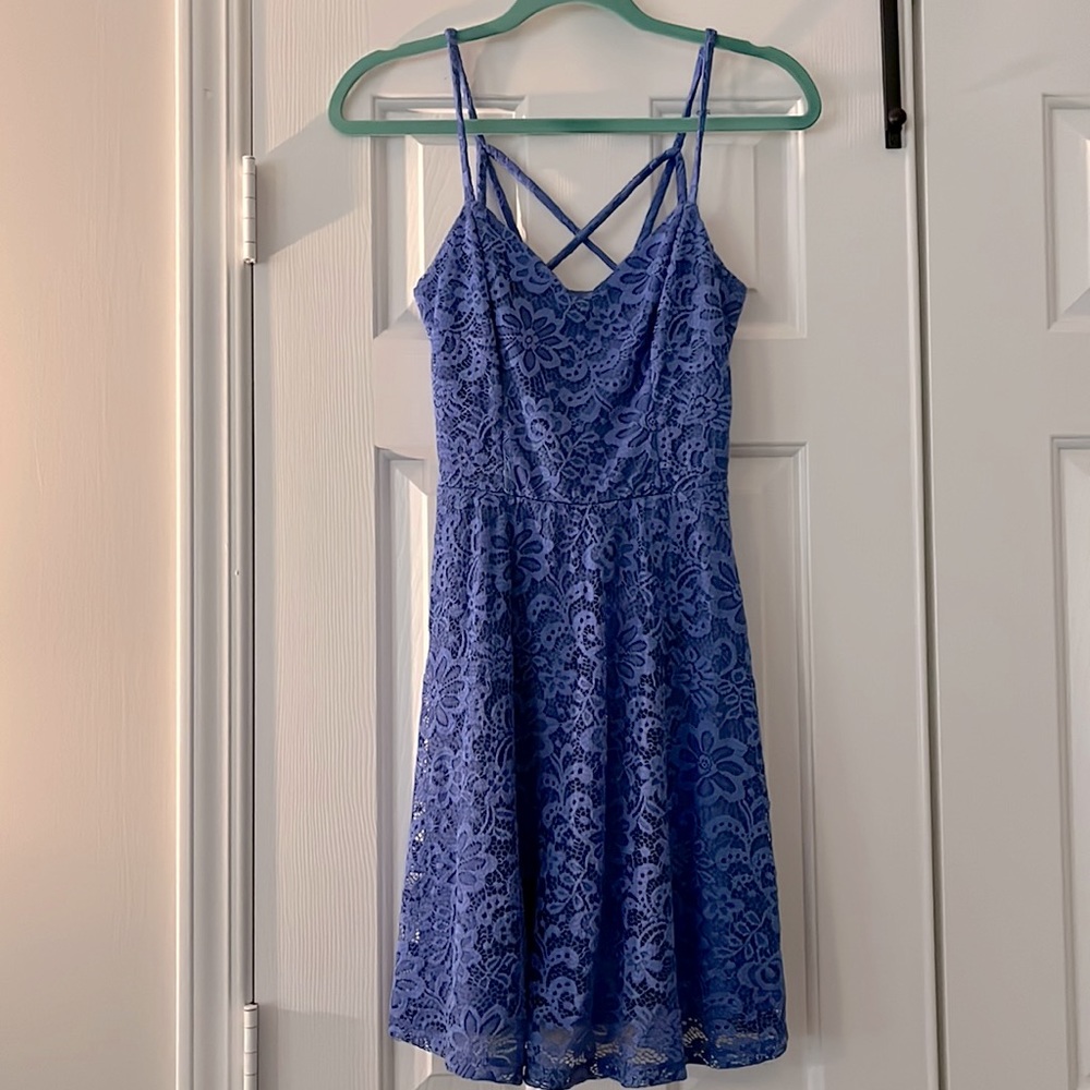 Classy cute cotillion or hoco dress. BCX brand, small, blue, strappy. Small
